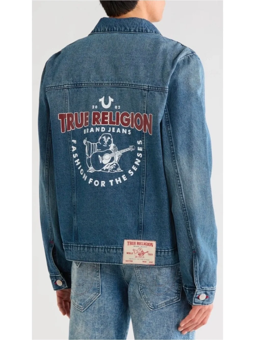 True Religion Logo Denim Jacket Size Large